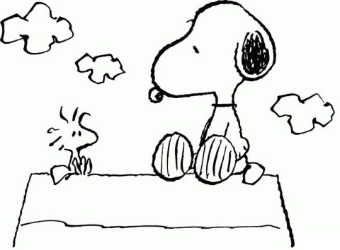 Desenho de Snoopy para Colorir em casa