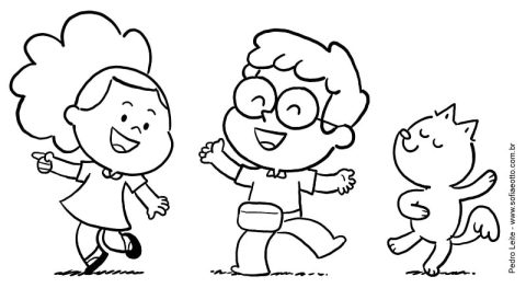 Desenhos de Sofia e Otto para Pintar e Colorir