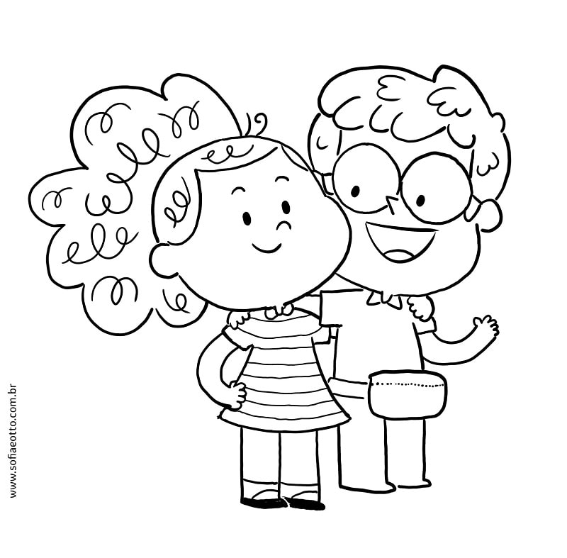 Desenhos para Colorir Sofia e Otto