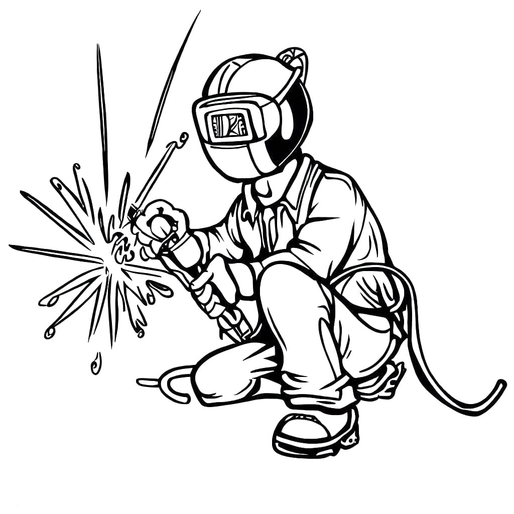 Desenho de Imagem do Soldador para Colorir