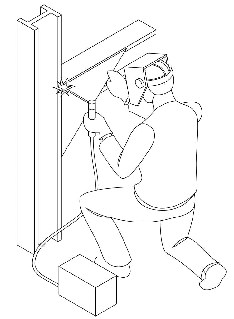 Desenho de Soldador Grátis para Colorir