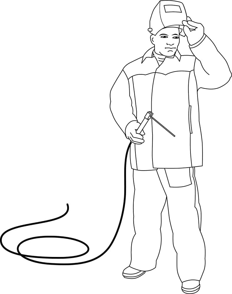 Desenho de Soldador Grátis para Crianças para Colorir