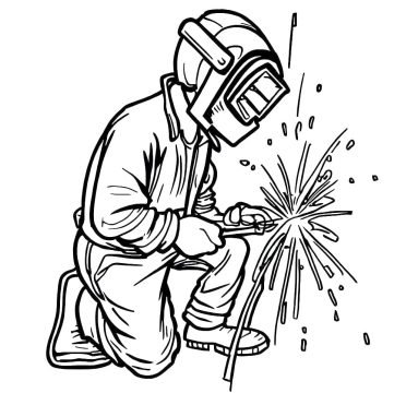 Desenho de Soldador Imprimível para Colorir