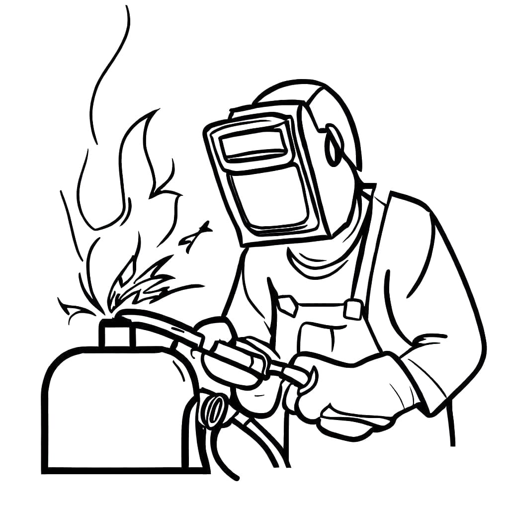 Desenho de um Soldador para Colorir