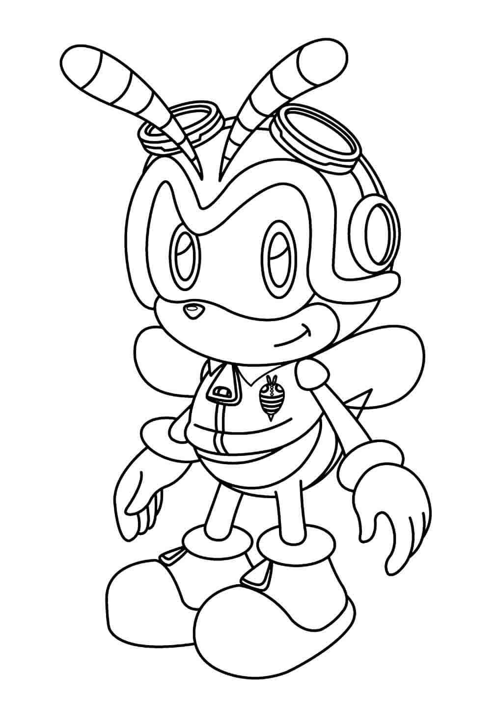 Desenho de Charmy Bee Grátis para Crianças do Sonic The Hedgehog para Colorir