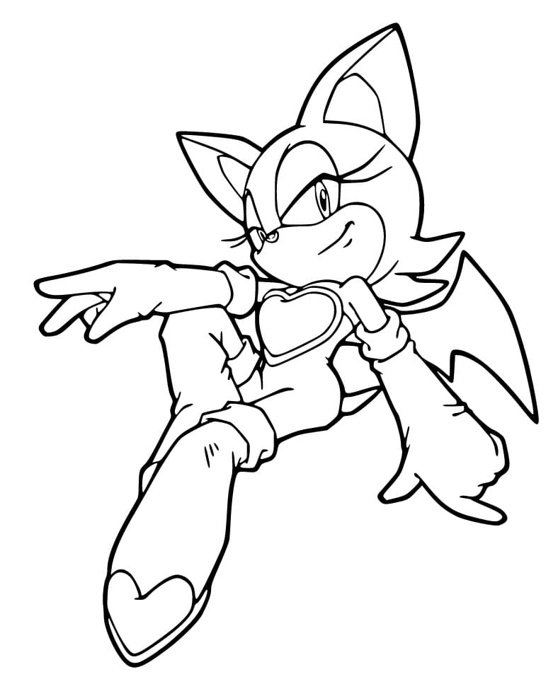 Desenho de Imagem de Rouge The Bat de Sonic para Colorir