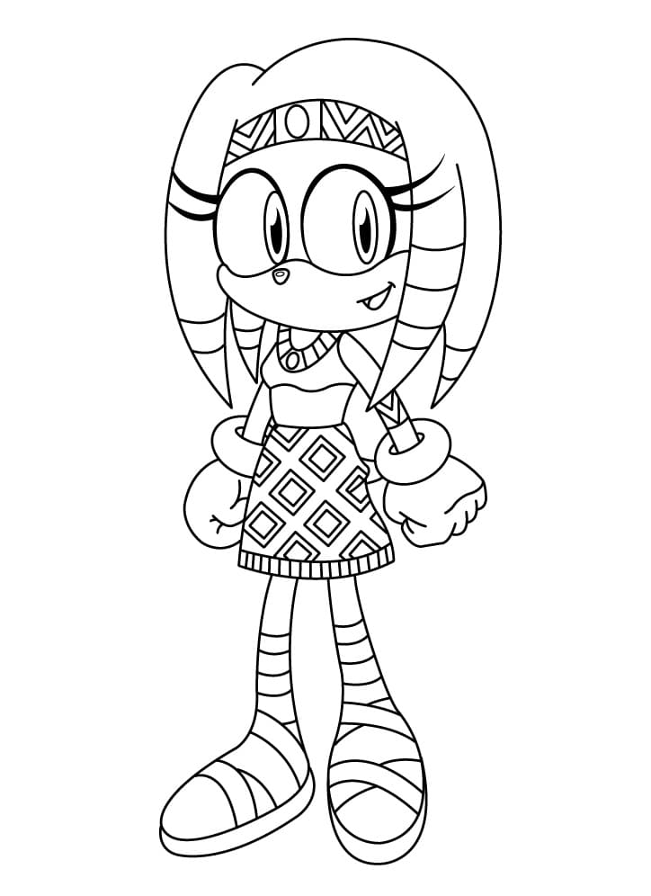 Desenho da Tikal de Sonic para Colorir de Graça