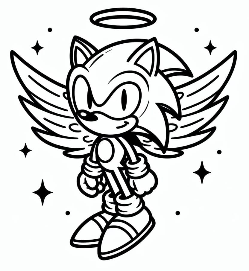 Desenho de Anjo Sonic para Colorir