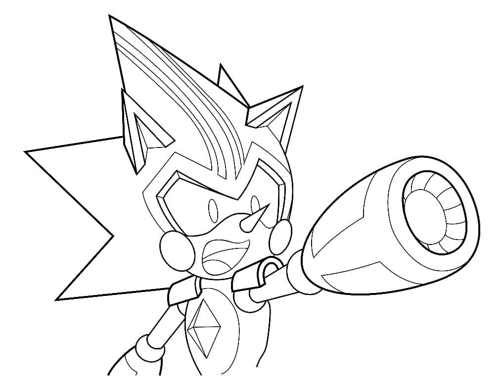 Desenho de Mecha Sonic para Imprimir e Colorir em Pdf