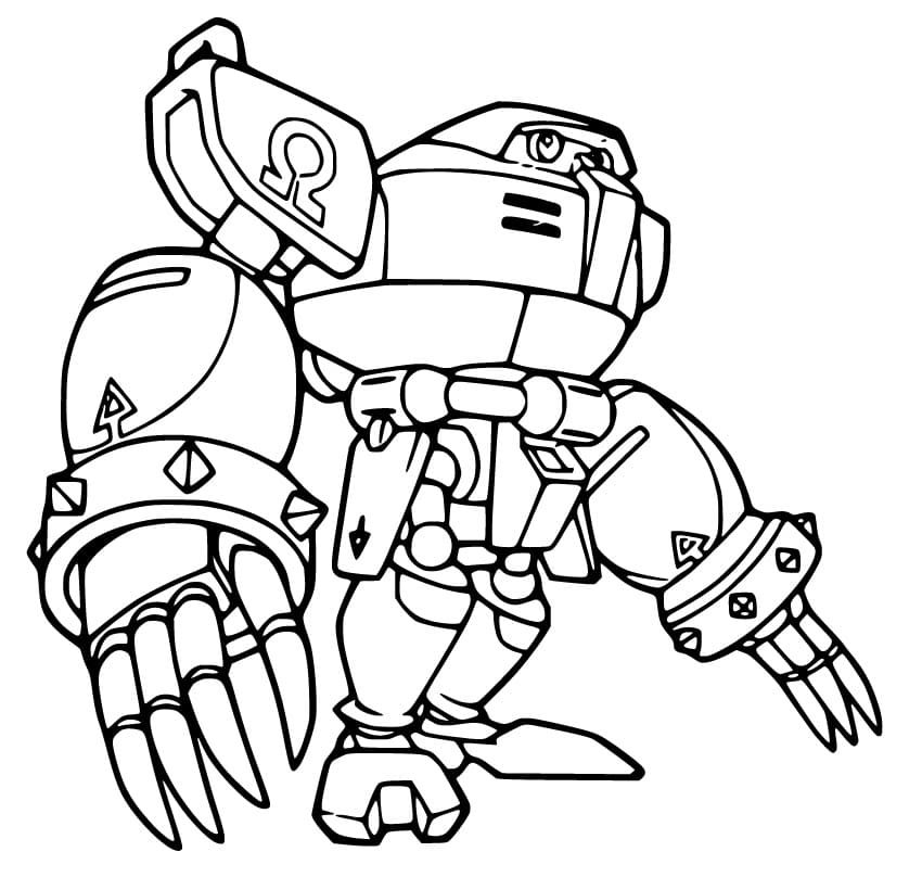 Desenho de Robô Omega do Sonic para Colorir