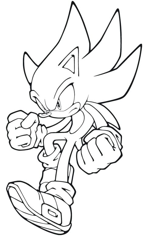 Desenho de Sonic Completando Fase do Jogo para Colorir