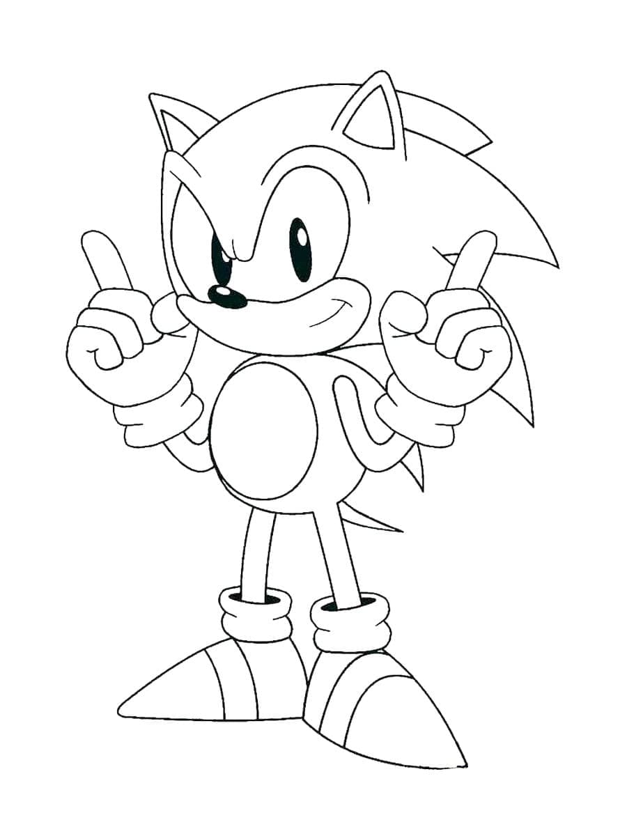 Desenho de Sonic Grátis para Crianças para Colorir