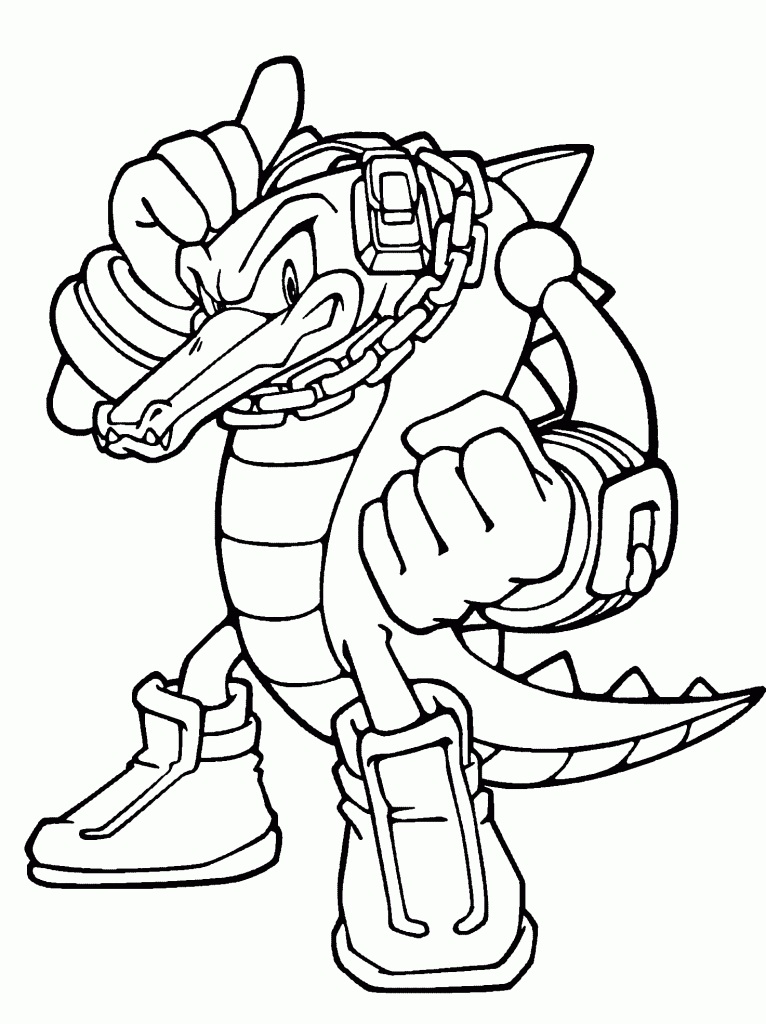 Desenho de Vector The Crocodile do Sonic para Colorir