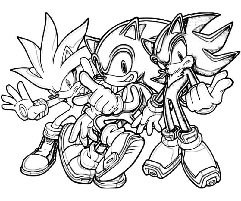 Desenho do Sonic e Seus Amigos para Colorir