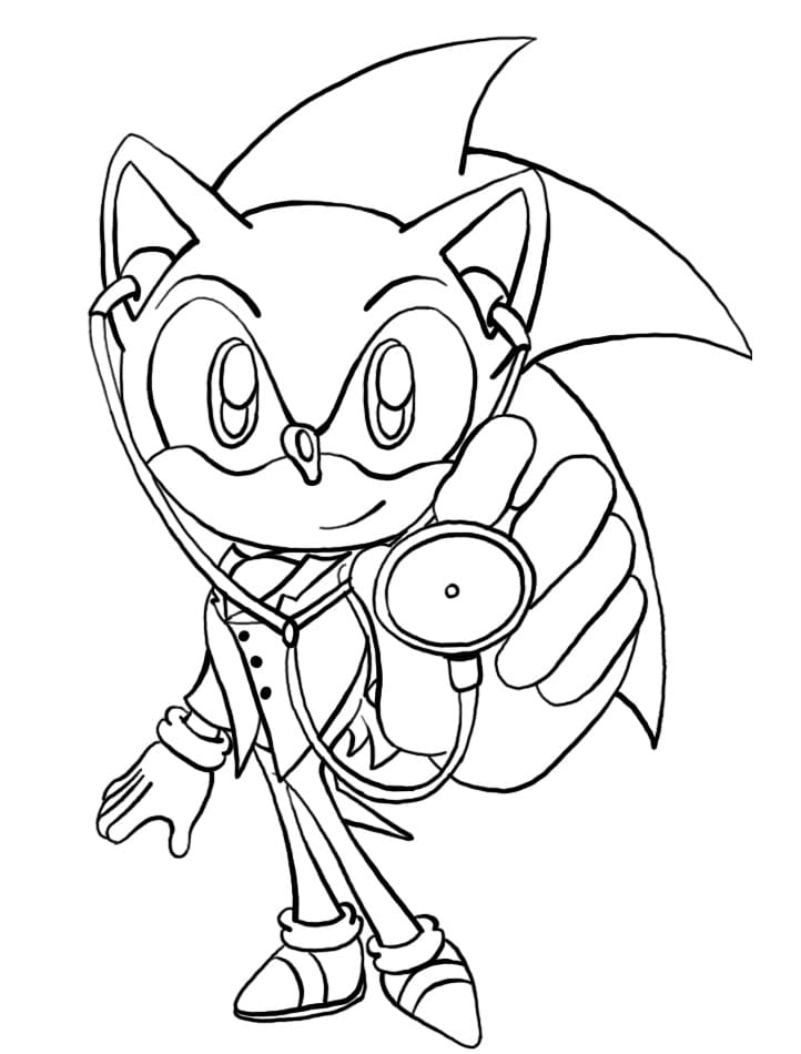 Desenho do Sonic Médico para Colorir