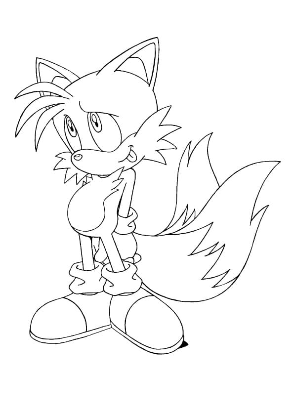 Desenho Imprimivel de Tails para Colorir Pdf