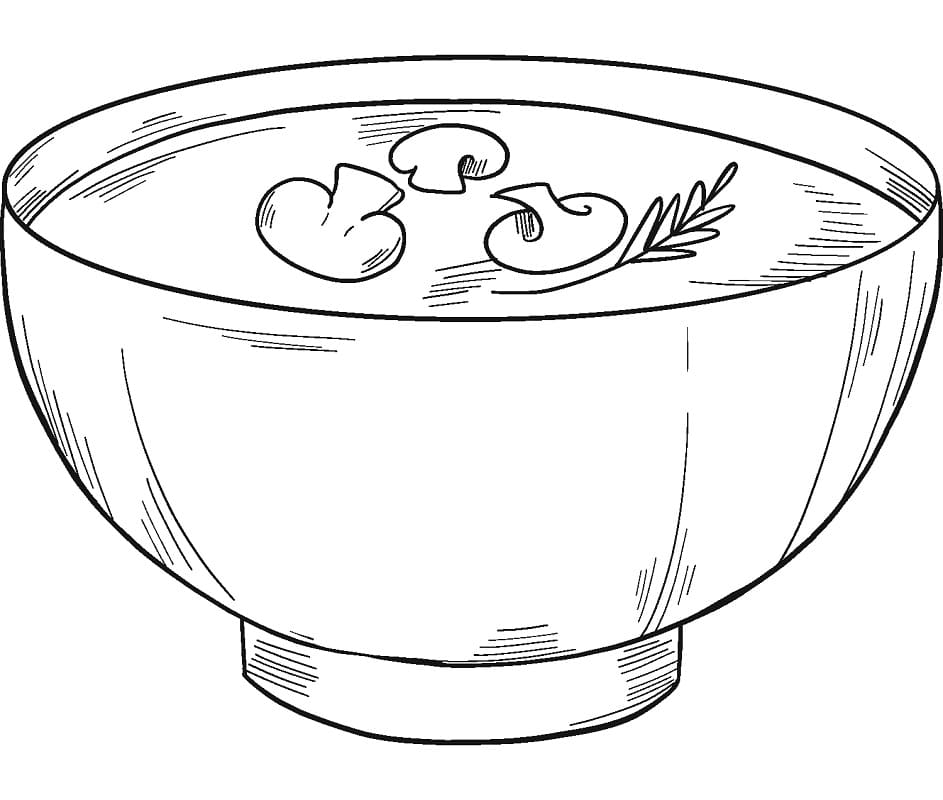 Desenho de Sopa Download para Imprimir e Colorir
