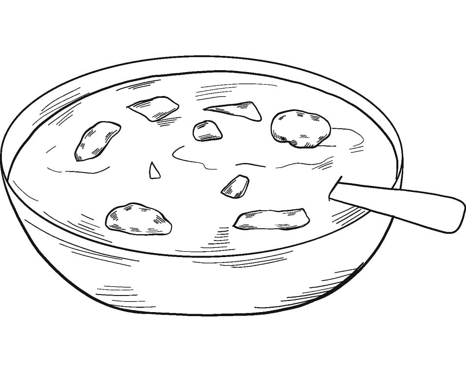 Desenho de Sopa Grátis Pdf para Colorir