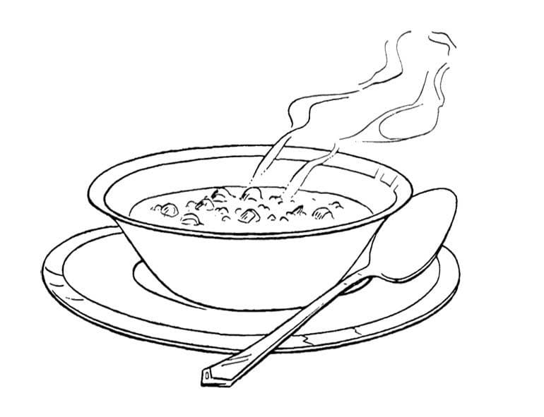 Desenho de Sopa para Colorir Pdf Grátis