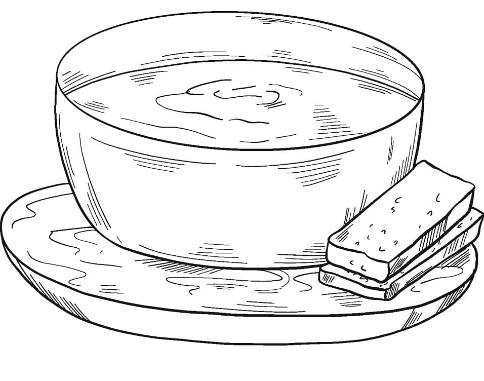 Desenho de Sopa para Pintar Download