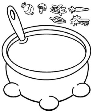 Desenho de Sopa Pdf para Colorir