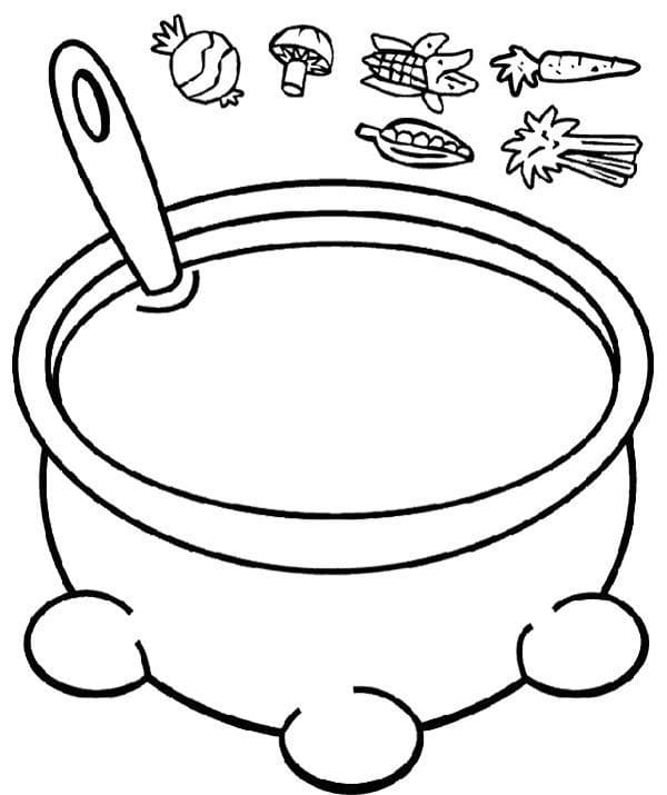 Desenho de Sopa Pdf para Colorir