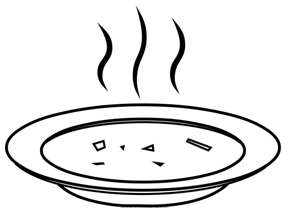 Desenho de Sopa Pdf para Imprimir e Colorir