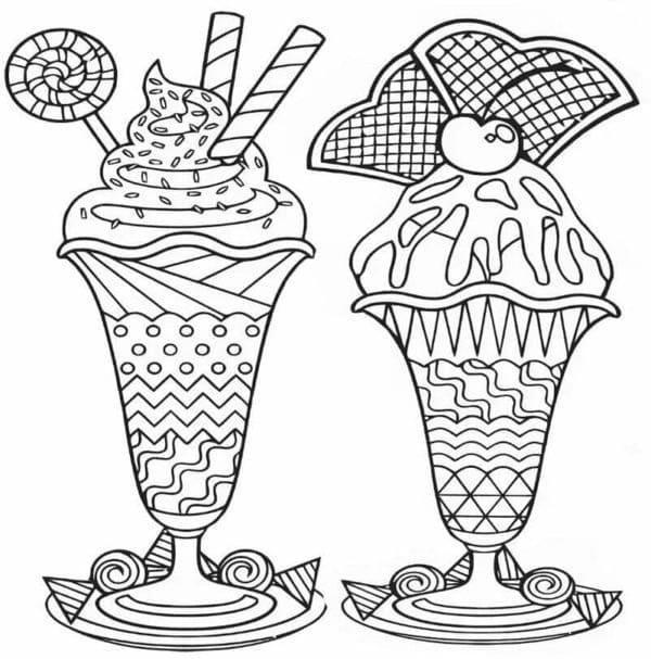 Desenho de Imagem de Sorvete para Colorir