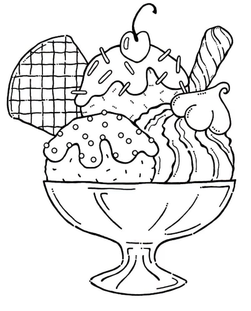 Desenho de Sorvete Grátis Download para Colorir