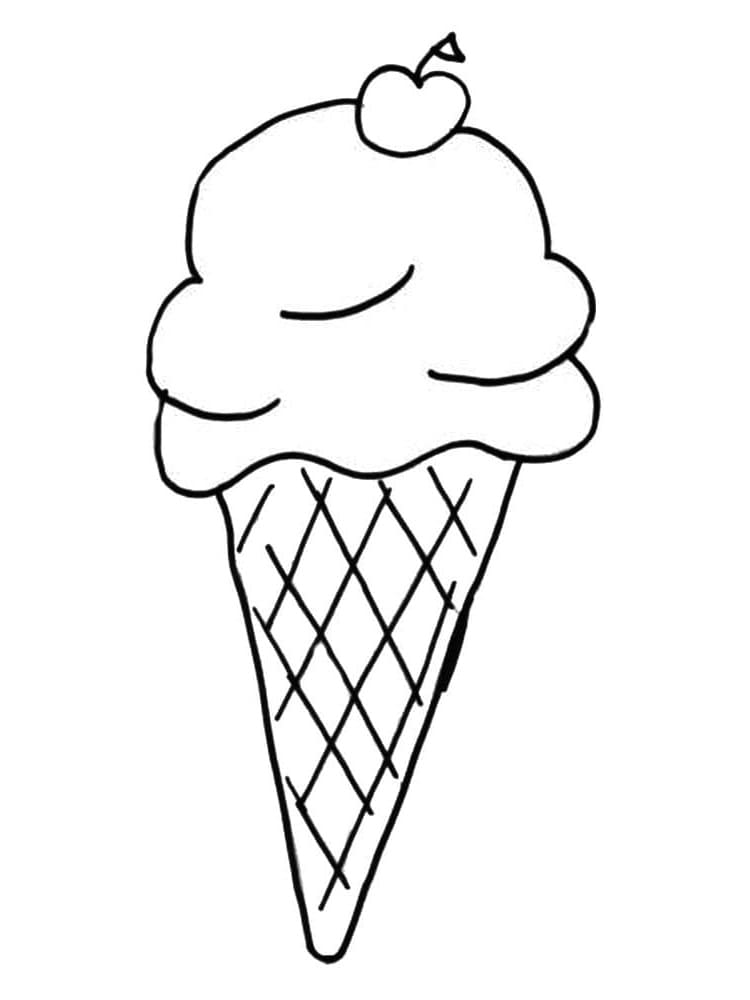Desenho de Sorvete Grátis para Colorir