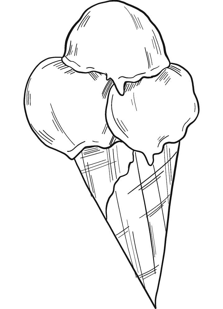 Desenho de Sorvete Grátis para Imprimir e Colorir