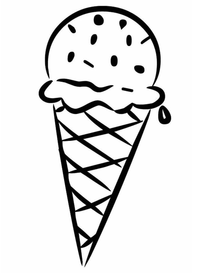 Desenho de Sorvete Imprimivel para Colorir