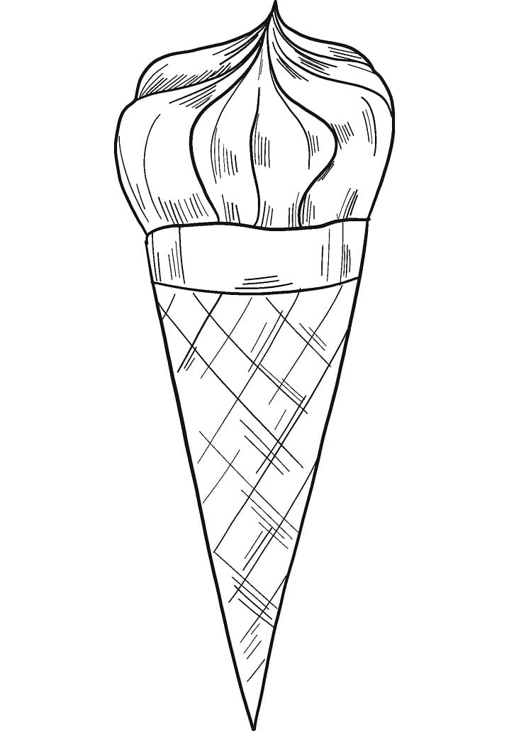 Desenho de Sorvete Imprimivel para Imprimir e Colorir