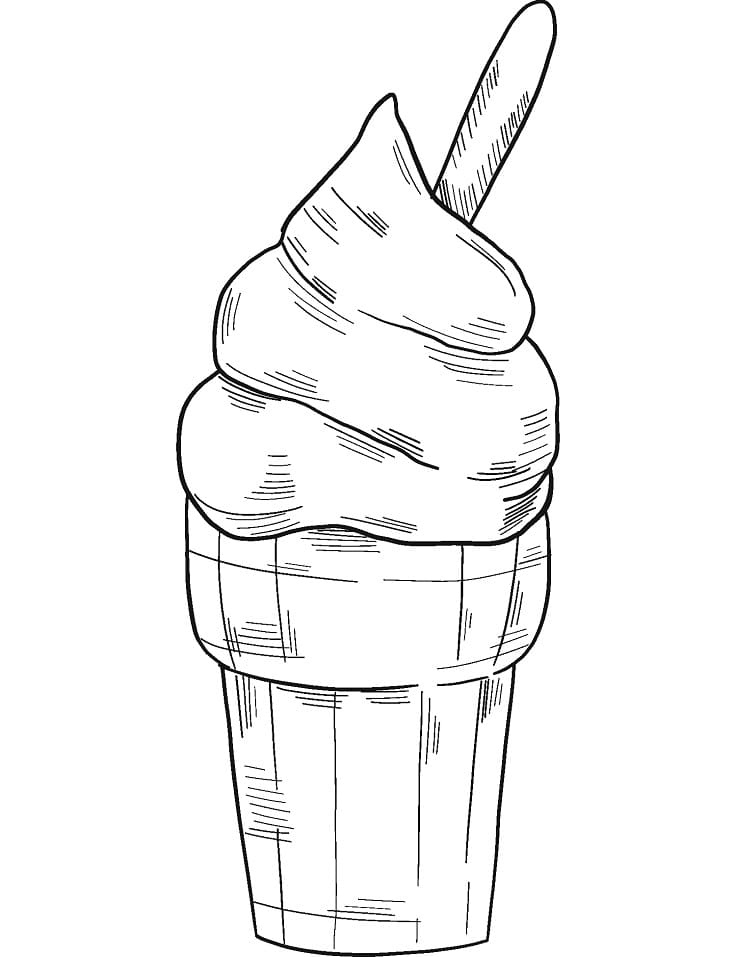 Desenho de Sorvete Imprimivel Pdf para Colorir