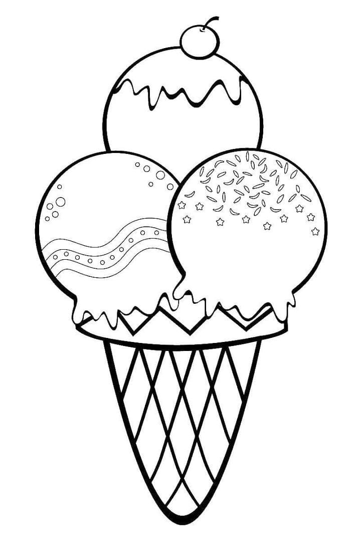 Desenho de Sorvete para Colorir Download Pdf