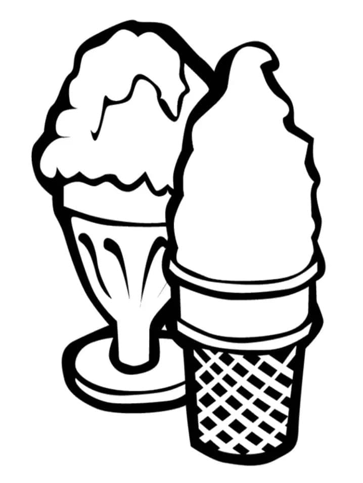 Desenho de Sorvete para Crianças para Colorir