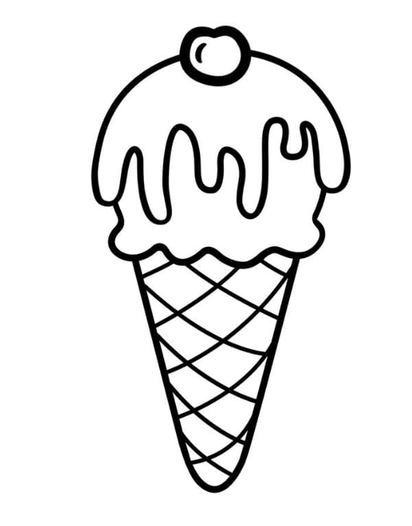 Desenho de Sorvete para Pintar Imprimivel