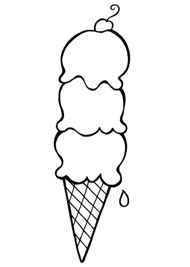 Desenho de Sorvete para Pintar Pdf Grátis