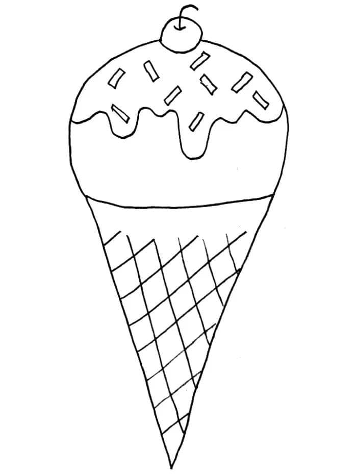 Desenho de Sorvete Pdf Imprimivel para Colorir
