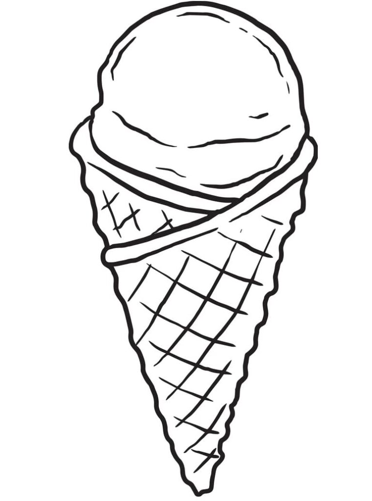 Desenho de Sorvete Pdf para Colorir Grátis