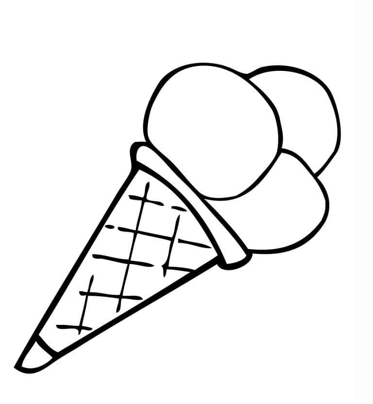 Desenho de Sorvete Pdf para Imprimir e Colorir