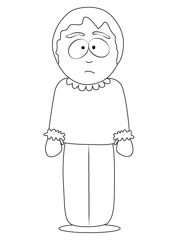 Desenho Sharon de South Park para Colorir