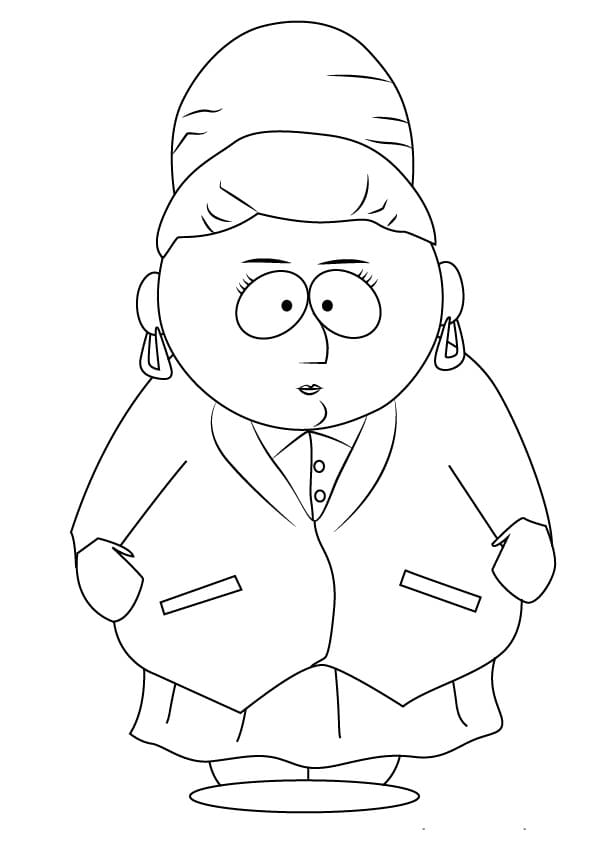 Desenho Shelia de South Park para Colorir