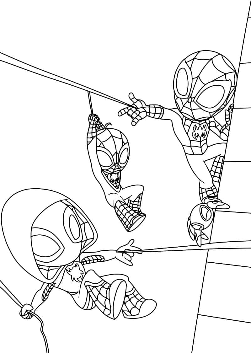 Desenho de Spidey e Seus Amigos Espetaculares para Colorir Grátis