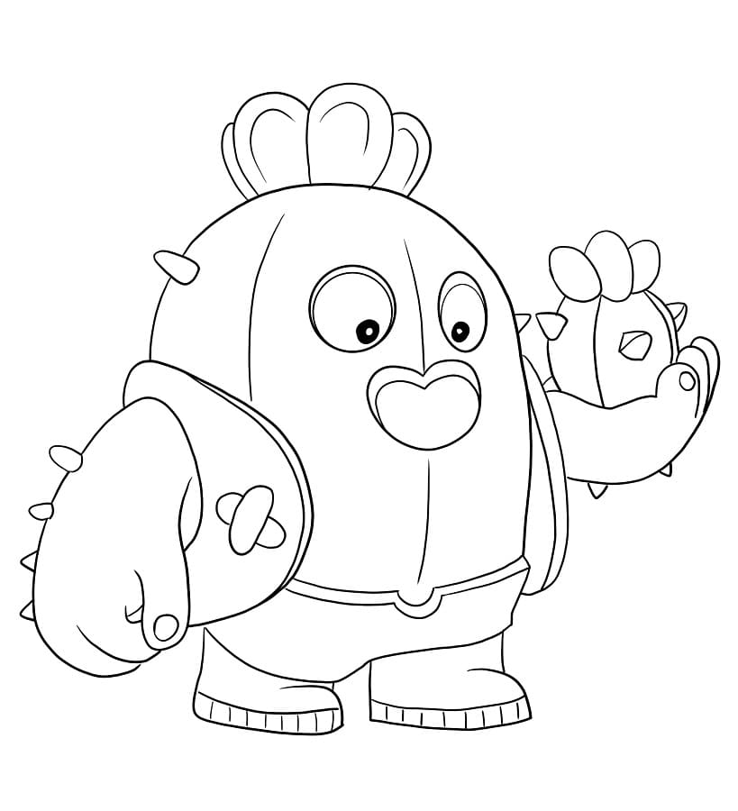 Desenho de Imagem de Spike Brawl Stars para Colorir