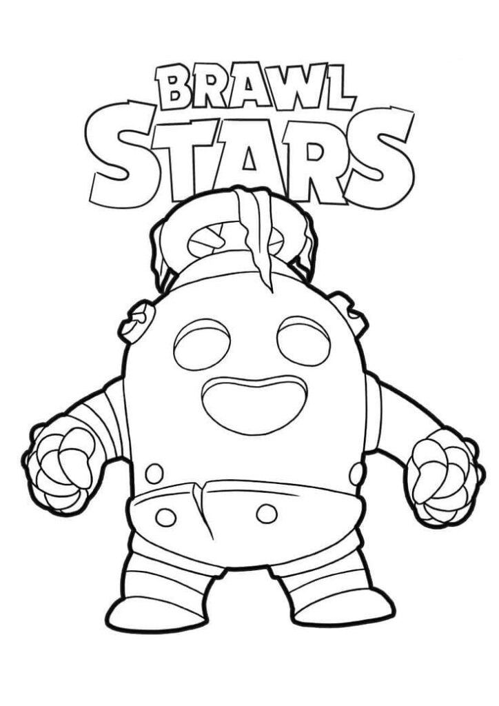 Desenho de Spike Brawl Stars Grátis para Colorir