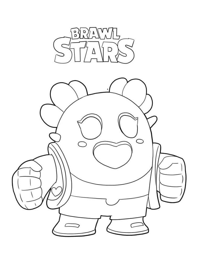 Desenho de Spike Brawl Stars Imprimivel Grátis para Colorir