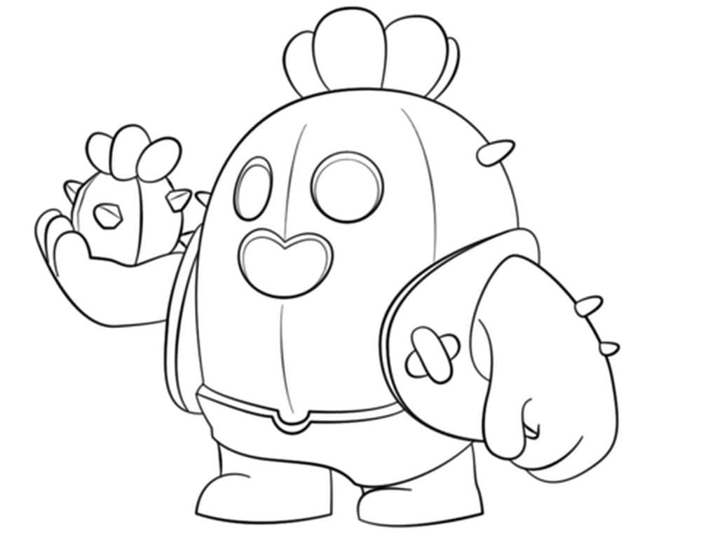 Desenho de Spike Brawl Stars Imprimivel para Crianças para Colorir