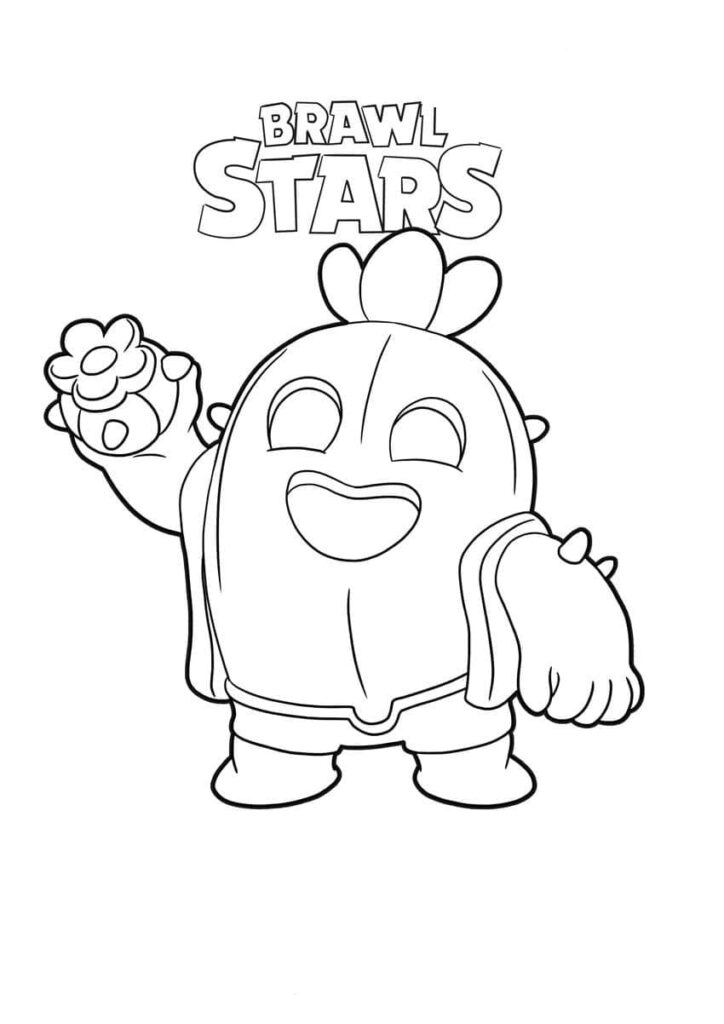 Desenho de Spike Brawl Stars Imprimivel para Colorir
