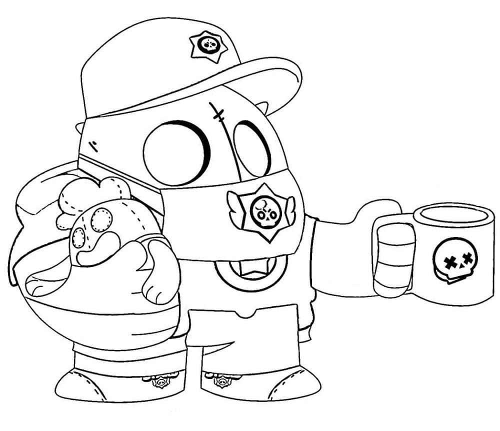 Desenho de Spike Brawl Stars para Crianças de 6 Anos para Colorir